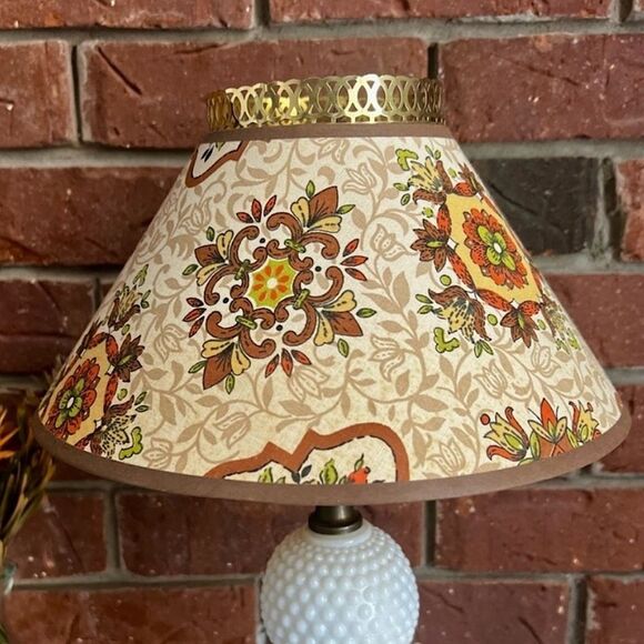 Mid Century Modern Vintage Classic Empire 10” Lampshade With Brass Details - Picture 1 of 11